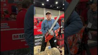 First Time Using An Electric Chainsaw equipexpo diy tools MilwaukeeTool [upl. by Pippas]