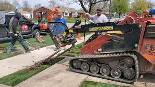 Ditch Witch sk1550 vs Large Concrete Commercial Walk [upl. by Il632]