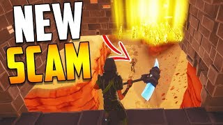 NEW SCAM The Disappearing Trap Scam BEWARE Scammer Gets Scammed in Fortnite Save The World [upl. by Arraek]