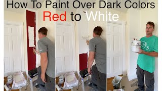 How To Paint Over Dark Colors  Red to White  Ben Moore Fresh Start  Ben Moore Aura [upl. by Hanahs556]