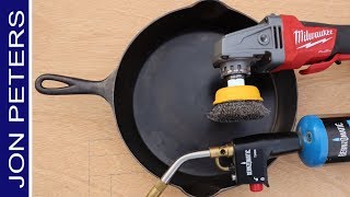 Super Fast amp Easy How To Refinish  Restore Cast Iron Pan [upl. by Handler]