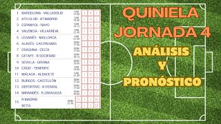 QUINIELA JORNADA 4  ANÁLISIS Y PRONÓSTICO  7 DOBLES REDUCIDOS [upl. by Petulah]