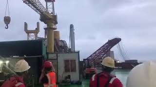 Crane Collapse on Offshore Construction Vessel in China [upl. by Lagasse]