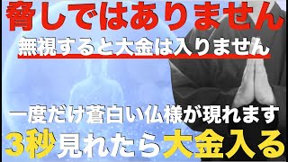 【自己責任で見て】1回だけ現れる蒼白く光る仏様が見えた人・・人生が狂うほど大金が突然手に入ります！人生が変わるほどの波動となりますので自己責任でご覧ください。大金が入る金運上昇・勝負運・クジ運上昇祈願 [upl. by Eirised860]