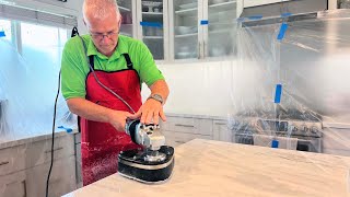 Marble Countertop Island Honing and Sealing [upl. by Merri]