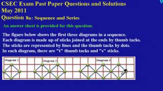 CSEC CXC Maths Past Paper Question 8a May 2011 Exam Solutions Answersby Will EduTechmov [upl. by Leanatan42]