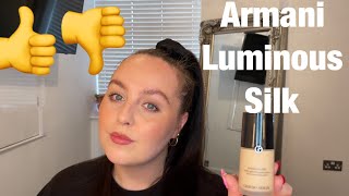 Giorgio Armani luminous silk foundation  application wear test and review  shade 3 [upl. by Dnaletak]