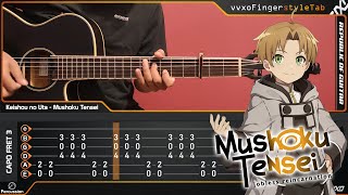 Mushoku Tensei Opening  Keishou no uta 継承の唄  Acoustic Fingerstyle Guitar Cover TAB Tutorial [upl. by Ahsieket]