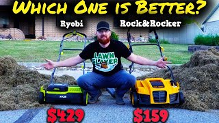 Dethatcher Reviews MOST EXPENSIVE vs Cheapest Ryobi vs Rock amp Rocker Dethatcher and Scarifier [upl. by Llerihs575]