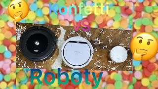 RoombaMedionSweeping robot VS konfetti [upl. by Leinto]