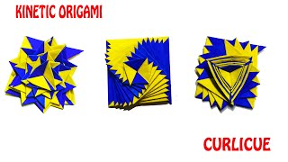 CURLICUE  ANTISTRESS TRANSFORMER  KINETIC ORIGAMI  Origami tutorial  DIY [upl. by Yremrej]