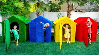 Five Kids Four Colors Playhouses Challenge [upl. by Sihonn]