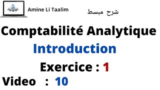 Comptabilité Analytique  Les charges de la comptabilité Analytique  Exercice 1 [upl. by Haughay]