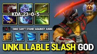 UNKILLABLE SLASH GOD CARRY Juggernaut With Crazy Attack Speed Build 736c DotA 2 [upl. by Fiske]