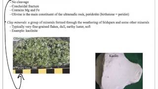 Historical Geology Minerals important rock forming minerals [upl. by Oinesra]