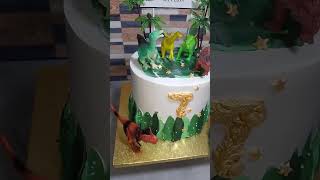 Dinosaur themed cake shorts cake birthdaycake [upl. by Ahsienom111]