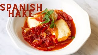 DELICIOUS Spanish Hake Recipe  Merluza a la Riojana  RiojanStyle Hake [upl. by Akinwahs]