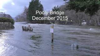 Flooding at Pooley Bridge Cumbria December 2015 [upl. by Nosretep]