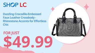 Black Faux Leather Crocodile Embossed Rhinestone Crossbody Bag [upl. by Rosenblatt620]