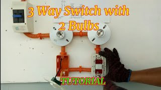 3 Way Switch with Two Bulbs  Three Way Switch Wiring Installation with Two Bulbstagalog [upl. by Akili]