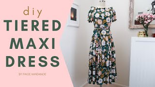 DIY Tiered Maxi DRESS  No Pattern Sewing Tutorial [upl. by Azilanna897]