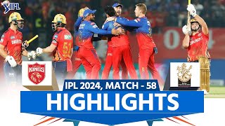 PBKS vs RCB IPL 2024 Highlights Punjab Kings vs Royal Challengers Bengaluru  Full Match Highlights [upl. by Lexerd]