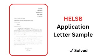 How to write HELSB Application letter step by step [upl. by Harat]