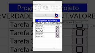 NOVO RECURSO DO EXCEL  Crie uma Barra de Progresso Usando Checkbox no Excel excel excelbr dicas [upl. by Eirelav]