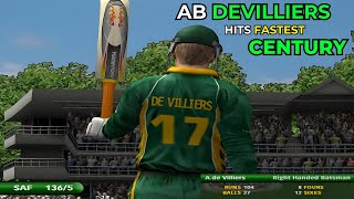 Ea cricket 2007  AB de Villiers Hits Fastest 100 of all time  Cricket 07 [upl. by Ribaudo]