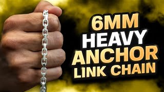 Silver 6mm Heavy Anchor Link Chain [upl. by Hyacinthia]