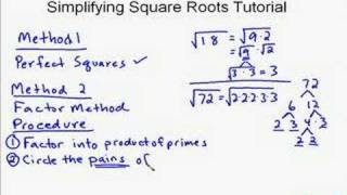 A19 Simplifying Square Roots  Prime Factorization Method [upl. by Hubbard]