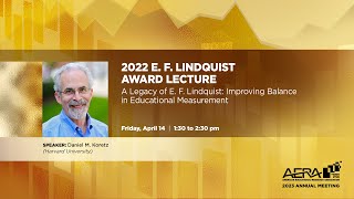 2023 E F Lindquist Award Lecture [upl. by Margherita]