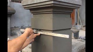 Awesome Sand And Cement  How to Build Creative For Column Correctly [upl. by Fleur]