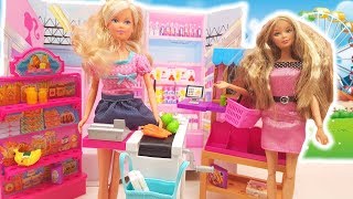 Barbie Va a Fare La Spesa Al Supermercato  La Torta Di Compleanno  Con Macchina Per Bambole [upl. by Ellenoj]