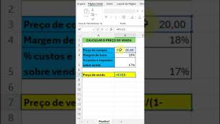 Como Calcular o Preço de Venda no Excel de Forma Simples [upl. by Aliet]