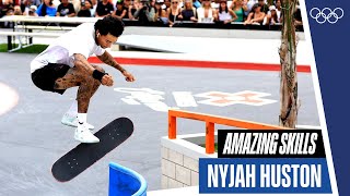 Every Nyjah Huston Trick  WST Lausanne 2023  RoadToParis2024 [upl. by Eneladgam120]