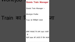 Railway Goods Train Manager Job  work kya रहता है new job latest [upl. by Ardiedak]