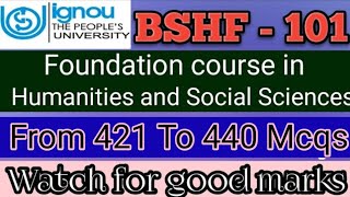 BSHF101 bshf101 mcq questions from 421 to 440  bshf mcq in English [upl. by Pollie350]