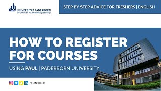 How to register for courses using PAUL  Paderborn University [upl. by Gnehp]