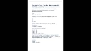 WONDERLIC TEST PRACTICE QUESTIONS WITH VERIFIED ANSWERS LATEST 20232024 [upl. by Renee]