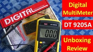 Digital Multimeter DT 9205A Review and Unboxing Video  Multimeter in hindi [upl. by Annayar930]