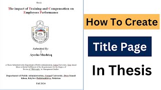 How To Create Title Page For Research Paper  how to create Title page in thesis [upl. by Kcerred]