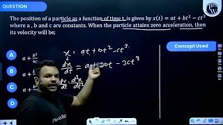 The position of a particle as a function of time \t\ is given by \xta tb t2c t3\ whe [upl. by Felder]