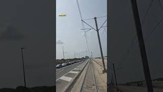 Kusttram ride Zeedijk Ostend Fahrt auf dem Seedeich mit der De Lijn Küstenstrassenbahn shorts [upl. by Eneluj]