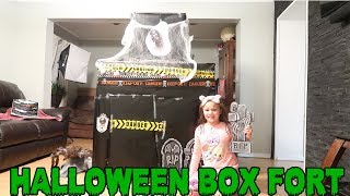 Huge Halloween Box Fort Tour Halloween Shopkins Box Fort Scavenger Hunt [upl. by Dirgis]