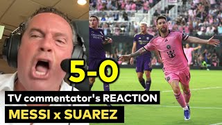 TV commentator reaction to Messi and Suarez goal vs Orlando City [upl. by Sajet558]