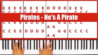 He’s A Pirate Piano How to play Pirates He’s A Pirate Piano Tutorial [upl. by Picco]