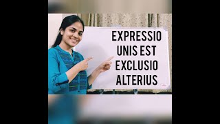 Expressio Unis Est Exclusio Alterius  Latin Maxim  Interpretation of Statutes  By Divya Bahety [upl. by Kermit]