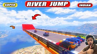 GTA 5 INDIAN CARS VS SUPER CARS RIVER JUMPCHALLENGE😍😨 [upl. by Mccallum]