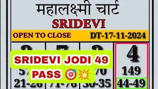 17112024 Sridevi Chart Today Sridevi Matka Guessing Matka 420 Satta Batta India Matka Satta 143 [upl. by Beniamino291]